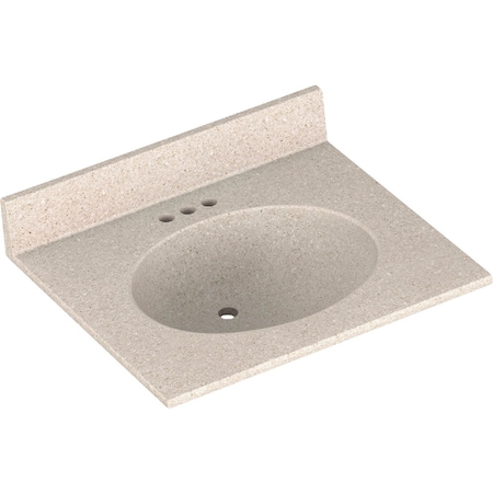 Bertch Oasis 25'' x 22'' Cast Polymer Tiramisu Vanity Top with Oval Bowl OL-9-2-NOB2522M
