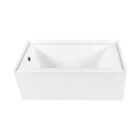 Kingston Brass 66-Inch Acrylic Rectangular 3-Wall Alcove Tub Combo with Waste and Overflow Drain, Left Hand Drain CVTDE603122L5