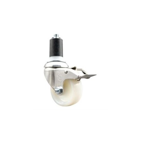 Service Caster 3 Inch 316SS Nylon Wheel Swivel 1-5/8 Inch Expanding Stem Caster Lock Brake SCC SCC-SS316TTLEX20S314-NYS-158