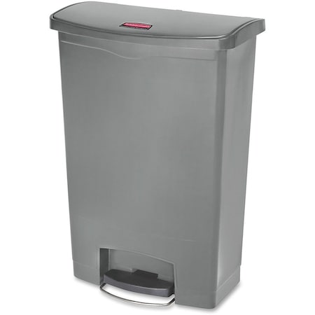 Rubbermaid Commercial Slim Jim Step-On 24 gal Rectangular Slim-Profile Plastic Can, Gray, Foot Pedal, Plastic, 23 3/8 in 1883606