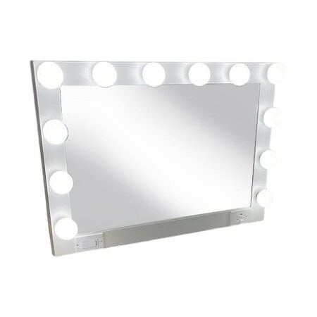 Homeroots 28" White Wood Framed Accent Mirror 401505