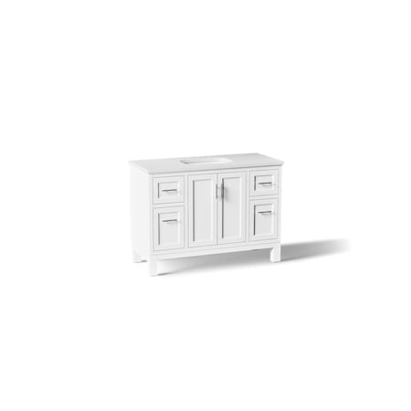 Kohler Quo 48" bathroom vanity cabinet with sink and quartz top 28383-ASB-0
