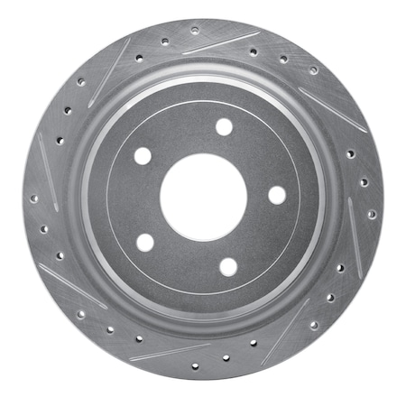 Dynamic Friction Co DFC Brake Rotor - Drilled and Slotted - Silver 631-46009L