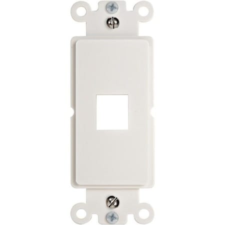 Cable Wholesale Decora Wall Plate Insert, White, 1 Keystone Jack, Single Gang 302-1D-W