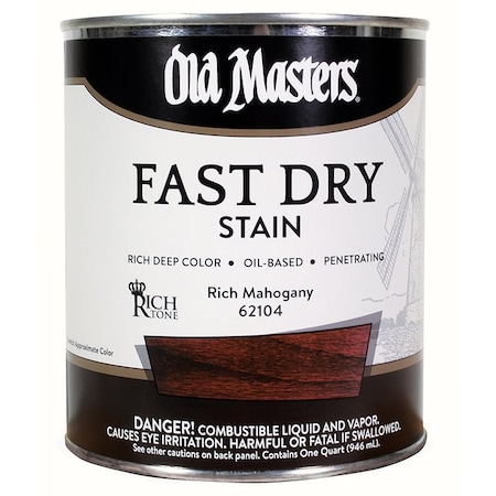 Fast Dry Stain Qt Old Masters Rich Mahogany Interior Oil-Based Wood Stain 62104