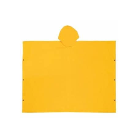 Mcr Safety Schooner Poncho, 0.35 mm, PVC/Polyester, Yellow, Univeral 611-2000