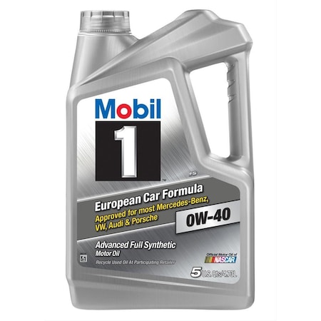 Mobil 1 0W-40 Synthetic Oil Bottle, 5 Quarts MOB120760-1