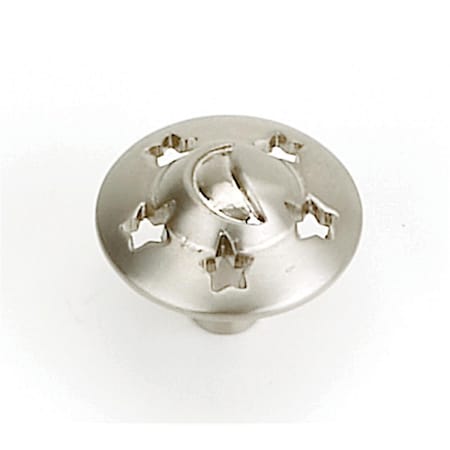 Grilltown 1.25 in. Celestials Knob - Brushed Satin Nickel GR536928