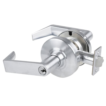 Schlage Grade 1 Storeroom Lock, Rhodes Lever, Standard Cylinder, Anti-Friction Fire-Rated Deadlatch, Satin ND80PD RHO 626 14-042