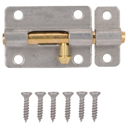 Prosource Barrel Bolt, 0.31 Dia in Bolt Head, 3 in L Bolt, Brass Pin/Steel, Galvanized Zinc Plated CL-192-PS