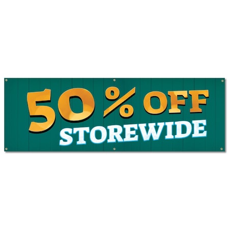 Signmission 50% Off Storewide, 24 Inch, Banner B-72-30334