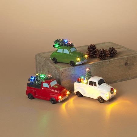 Gerson Multicolored Lighted Truck with Trees Table Decor 2420120