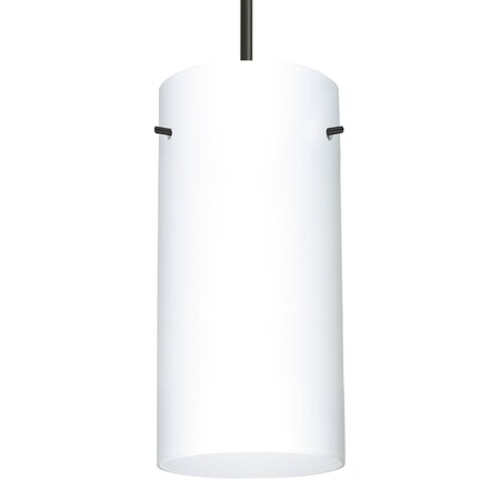Besa Lighting Besa Stilo 12 Pendant, Opal Matte, Black Finish, 1x 11W LED 1JT-412007-LED-BK