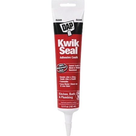 Dap Kwik Seal 5.5 Oz. Clear Kitchen & Bath Adhesive Caulk 7079818008