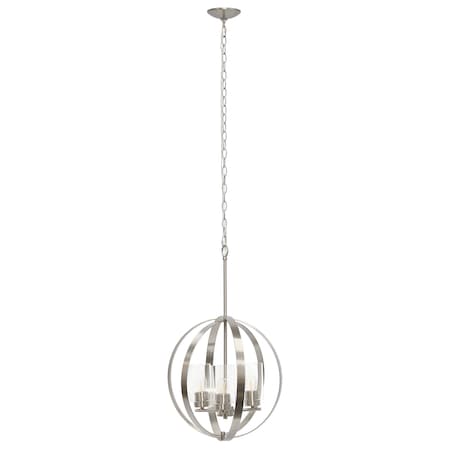 Homeroots Nickel Sphere Iron Ceiling Light With Clear Shades 651641