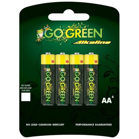 Gogreen Power AA Alkaline Batteries, Pack of 4, 4PK 24001