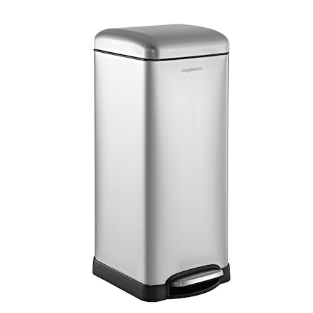 Happimess Betty Retro 8-Gallon Step-Open Trash Can, Platinum Silver HPM1007D