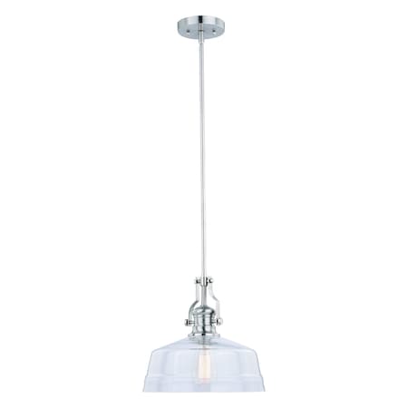 Vaxcel Beloit 1 Light Satin Nickel Farmhouse Pendant Clear Glass P0273