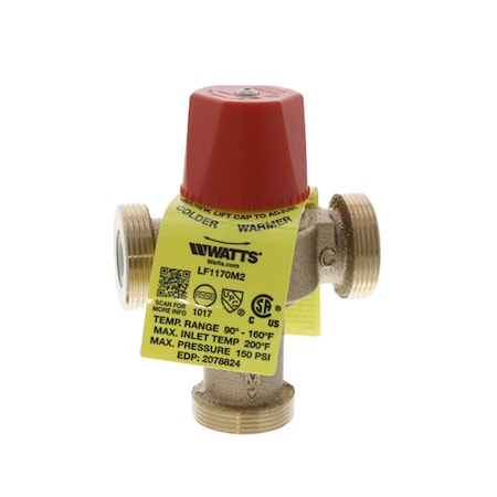 Watts Mixing Valve, 90-160F, 3/4" 0559103