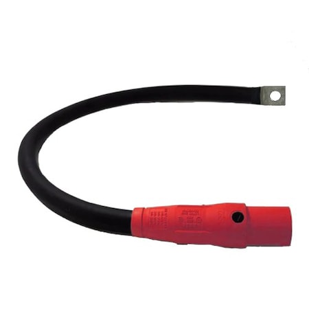 Power Assemblies Type W Pigtail 400A 4/0 AWG Series 16 Male Camlock to Lug 3 ft, Red 40TW16003MLR