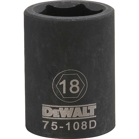 Dewalt Drive Impact Socket, 6PT 1/2in, 18 mm DWMT75108OSP
