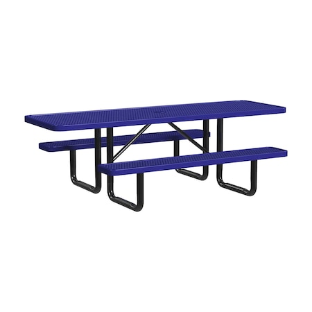 Leisure Craft 8 FT ADA Accessible Outdoor Picnic Table with 2 Bench Seats, Navy T8XPP-ADA-NAVY