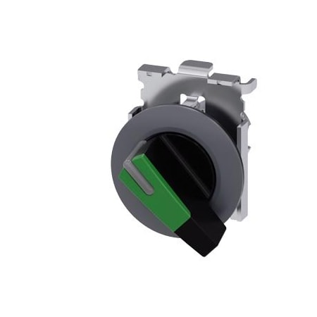 Siemens Selector switch, illuminable, 30 mm, round, metal, matte, green 3SU1062-2EC40-0AA0
