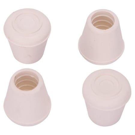 Prosource Furniture Leg Tip, Round, Rubber, White, 1/2 in Dia, 1.1 in H FE-50641-B