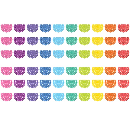 Teacher Created Resources Colorful Fiesta Die-Cut Border Trim, 35 Feet Per Pack, 6PK TCR6106