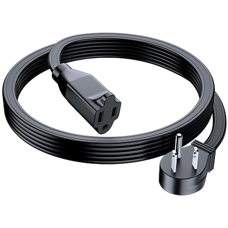 Maximm 6ft 16AWG 45 degrees Angled Flat Plug Extension Cord, 3-Prong, Black ADW-36X-31F06-16B0