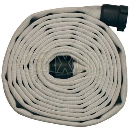 Dixon Single Jacket Mine Fire Hose, 1-1/2 in, NST NH, 50 ft L, 225 psi Working, Domestic SM515W50RAF