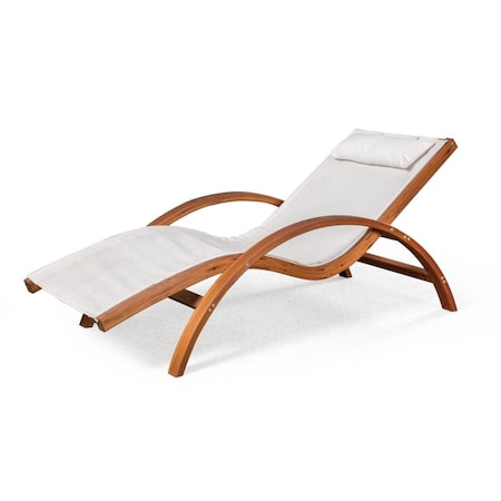 Blue Wave Bentwood Breeze Luxury Lounger with Wood Frame, Champagne NU6901