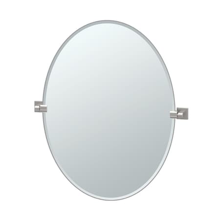 Gatco Elevate 32" Frameless Oval Mirror, Satin Nickel 4079LG
