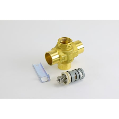 Resideo 1 1/4'' sweat three way cartridge cage valve bronze body VCZNE6100