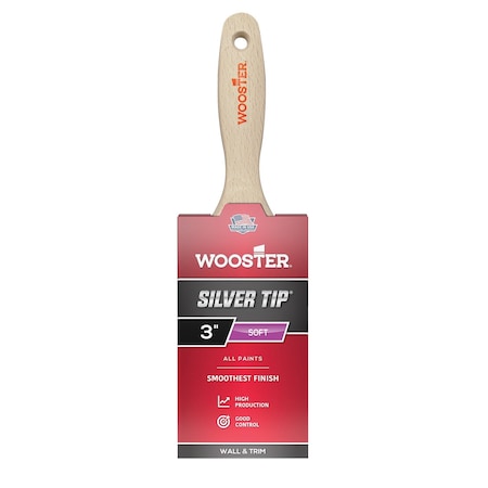 Wooster 3" Varnish Soft, Silver CT Polyester Bristle, Paint Brush, Wood Handle 5222-3