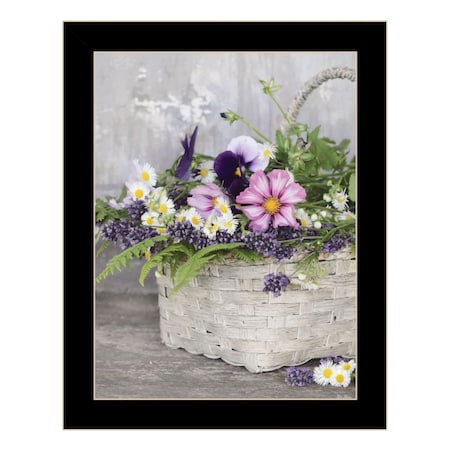 Homeroots Fresh Garden Basket Black Framed Print Wall Art 530171