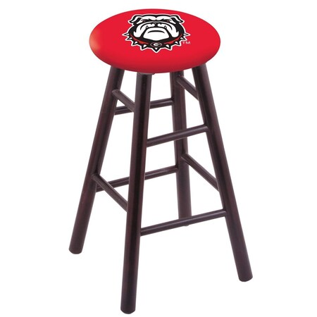 Holland Bar Stool Co Maple Counter Stool, Dark Cherry Finish, Georgia "Bulldog" Seat RC24MSDC