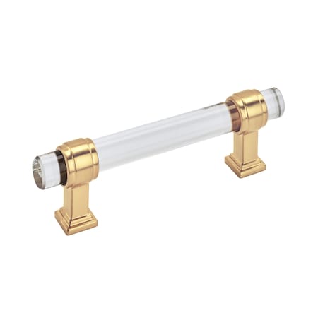 Amerock Glacio 3-3/4 in 96 mm Center-to-Center Clear/Champagne Bronze Cabinet Pull BP36654CCZ