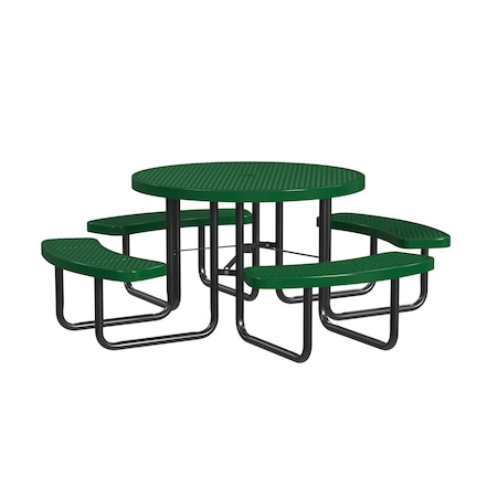 Leisure Craft Round Portable Picnic Table, Green, 46 in L T46ROP-GREEN