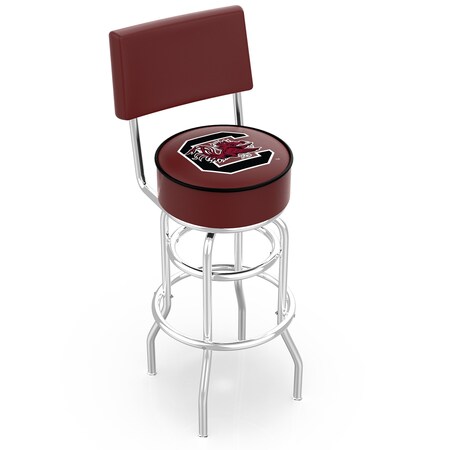 Holland Bar Stool Co 30" Chrome 2-Ring South Carolina Swivel Bar Stool, Back L7C430SouCar