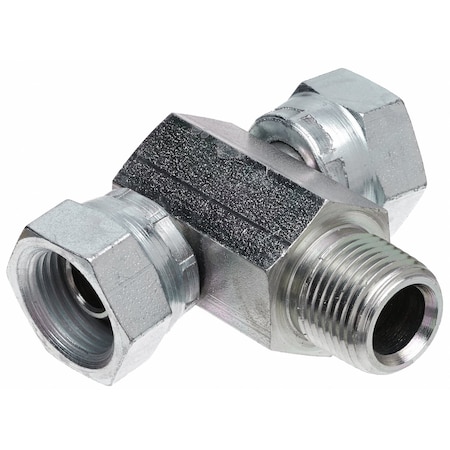 Gates Female Pipe Swivel NPSM on Run to Male Pipe NPTF - Tee SAE to SAE G60186-0404