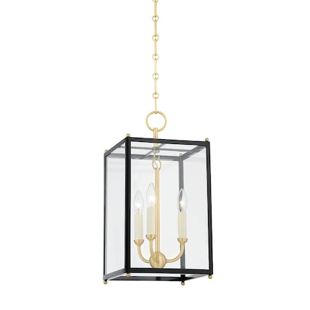 Hudson Valley Lighting Mark D. Sikes X Chaselton 3 Light Lantern 10 In. Aged Brass/Dark Blue MDS1200-AGB/DBL