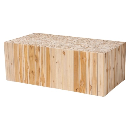 Bali & Pari Grayson Bohemian Natural Teak Wood Coffee Table with Unique Repurposed Wood Logs 247-13737-ZORO