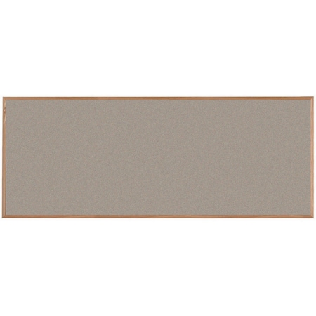 Aarco VIC Cork Bulletin Board w/ a Red Oak Frame w/ a Clear Lacquer Finish, Brown Rice 48''Hx120''W OW48120187