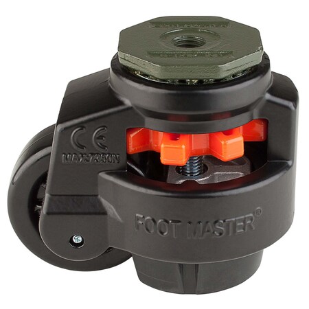 Foot Master Leveling Caster, Alum, Swivel, M16 GD-100-S-NYN-FBL