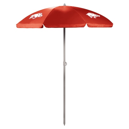 Picnic Time Family Of Brands NCAA Arkansas Razorbacks Outdoor Canopy Sunshade Beach Umbrella 5.5' - Red 822-00-100-034-0