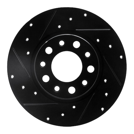 Dynamic Friction Co DFC Brake Rotor - Drilled and Slotted - Black 633-42012L
