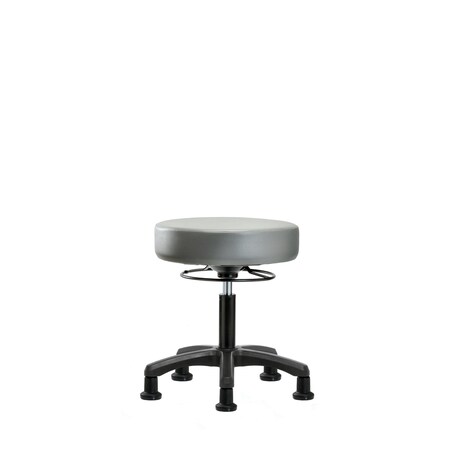 Blue Ridge Ergonomics Vinyl Mini-Stool, Desk, Glides, Sterling BR-VDHMS-RG-RG-8840