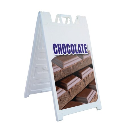 Signmission Chocolate, A-Frame & 2 Sign Inserts, Heavy-Duty Plastic Frame SBHD-C-2436-Chocolate