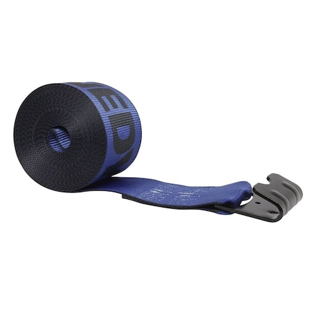 Mytee Products Kinedyne 4 in x 30 ft Winch Strap with Flat Hook - Blue WS430B-K